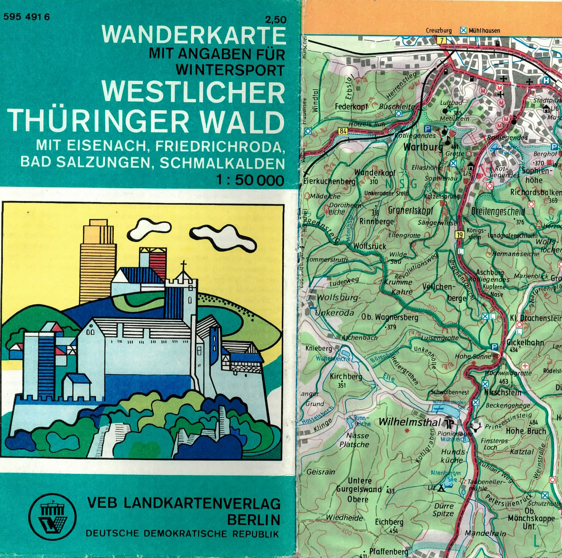 Wanderkarte Westlicher Thüringer Wald
